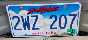 Pickup License Plate from South Dakota