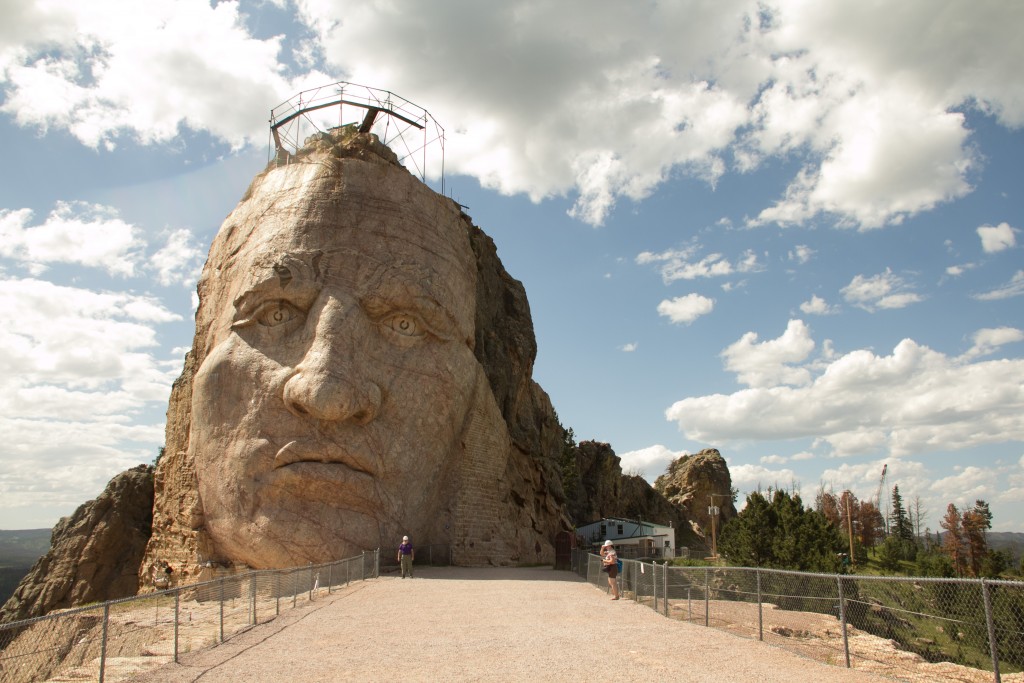 The head of Crazy Horse on the Mountain Top (its 89' high)